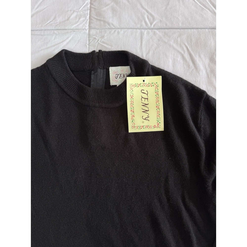 New Jenni Kayne Women's Size Large Fisherman Sweater Black Soft Casual Crewneck - Picture 4 of 8